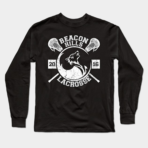 Lacrosse Beacon Hills Wolf Long Sleeve T-Shirt by SATRIA BINTANG